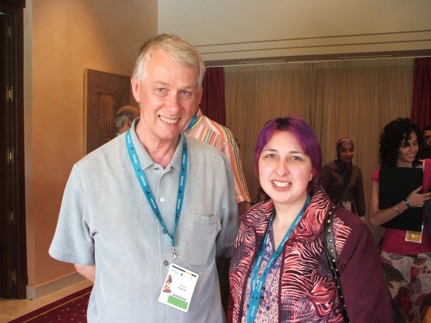 Sonia Olga López Alfaro. España: Con Richard John Roberts, Premio Nobel de Medicina.